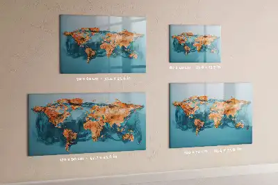 Magnetic marker board abstract world map design