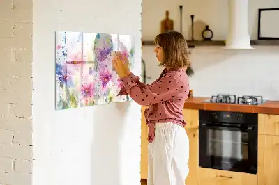 Magnetic marker board painted flowers design