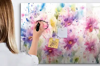 Magnetic marker board painted flowers design