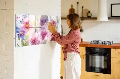 Magnetic marker board painted flowers design