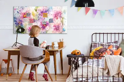 Magnetic marker board painted flowers design