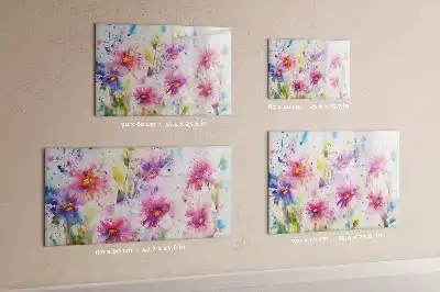 Magnetic marker board painted flowers design