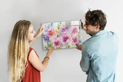 Magnetic marker board painted flowers design