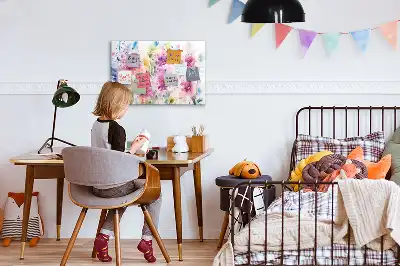 Magnetic marker board painted flowers design