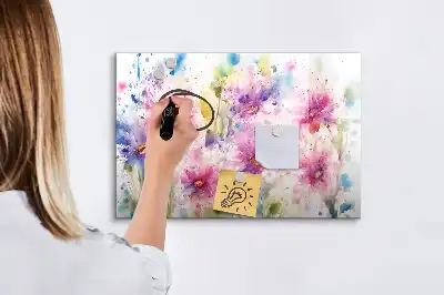Magnetic marker board painted flowers design