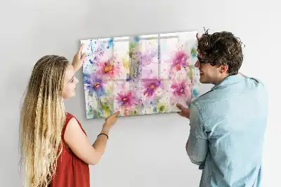 Magnetic marker board painted flowers design