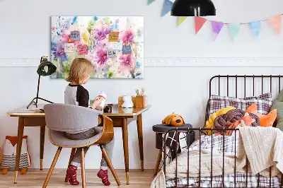 Magnetic marker board painted flowers design