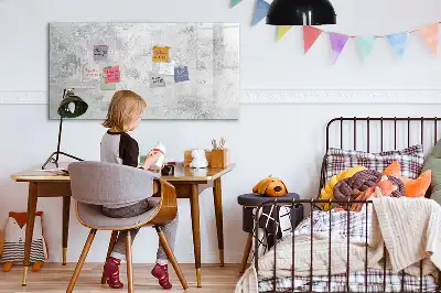Magnetic glass dry erase board for concrete walls