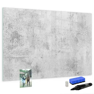 Magnetic glass dry erase board for concrete walls
