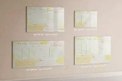 Magnetic glass dry erase board family planner