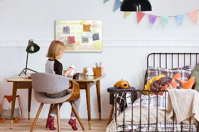 Magnetic glass dry erase board family planner