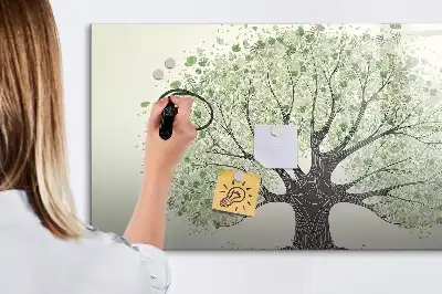 Magnetic marker board featuring a landscape design of a big nature tree