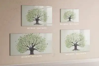 Magnetic marker board featuring a landscape design of a big nature tree