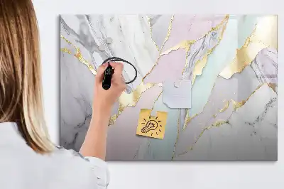 Magnetic marker board with marble pattern