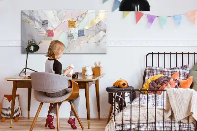 Magnetic marker board with marble pattern