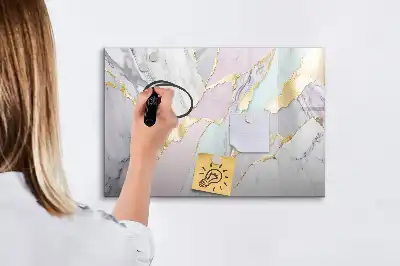 Magnetic marker board with marble pattern