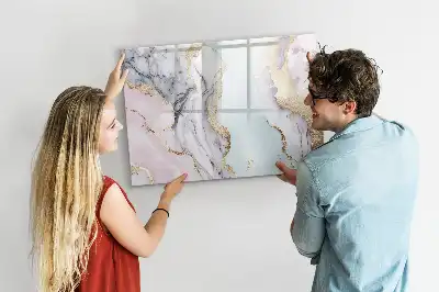Magnetic glass dry erase board marble finish