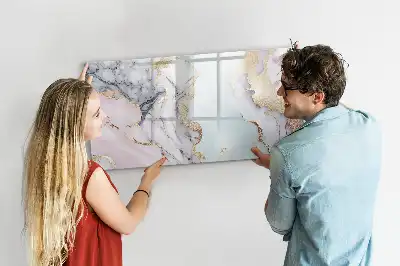 Magnetic glass dry erase board marble finish