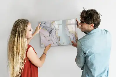 Magnetic glass dry erase board marble finish