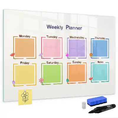 Magnetic weekly planner marker board 