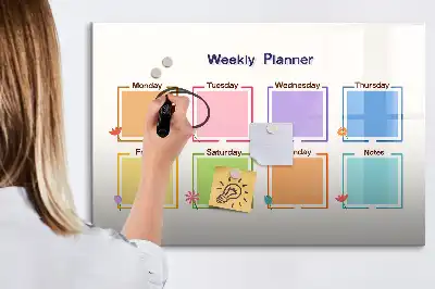 Magnetic weekly planner marker board 