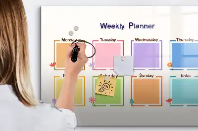 Magnetic weekly planner marker board 