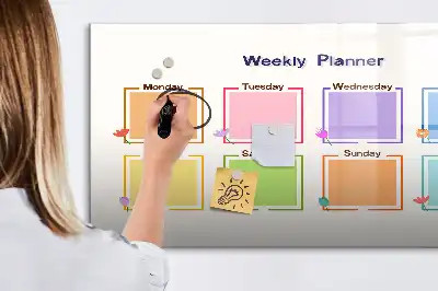 Magnetic weekly planner marker board 
