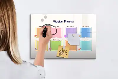 Magnetic weekly planner marker board 