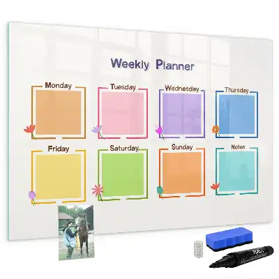 Magnetic weekly planner marker board 