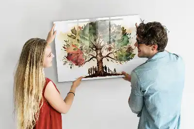 Magnetic marker board family tree design