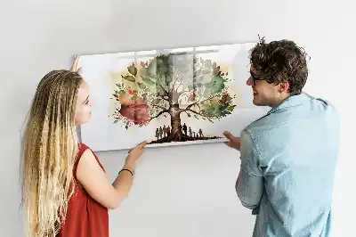 Magnetic marker board family tree design