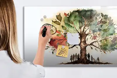 Magnetic marker board family tree design