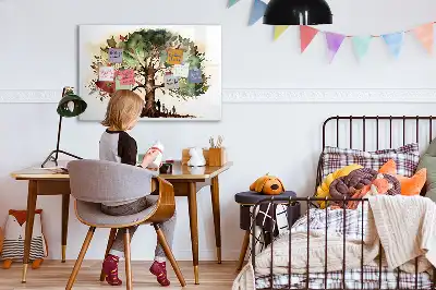 Magnetic marker board family tree design