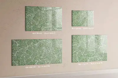 Magnetic glass dry erase board with leaves pattern