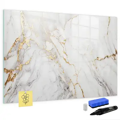 Magnetic marker board decorative marble finish