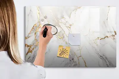 Magnetic marker board decorative marble finish