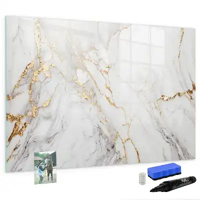 Magnetic marker board decorative marble finish