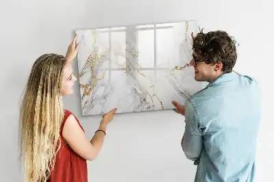 Magnetic marker board decorative marble finish