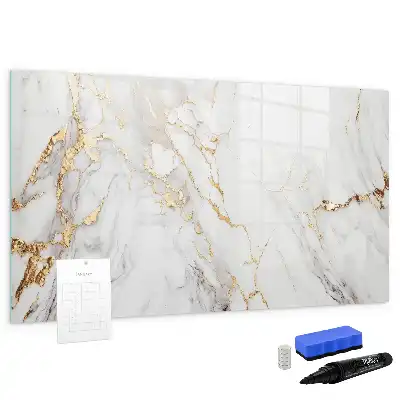Magnetic marker board decorative marble finish
