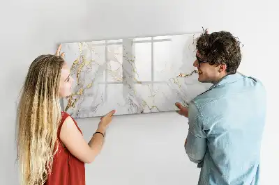 Magnetic marker board decorative marble finish
