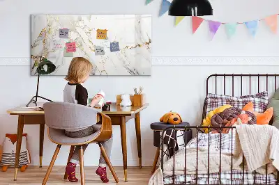 Magnetic marker board decorative marble finish