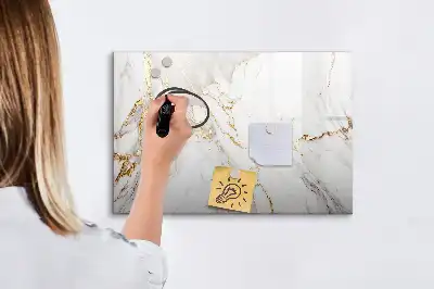 Magnetic marker board decorative marble finish