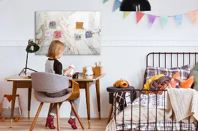 Magnetic marker board decorative marble finish