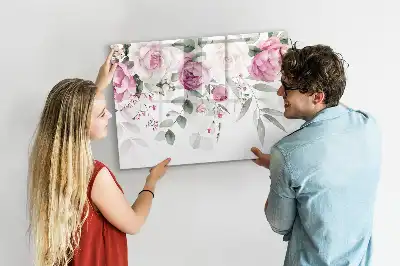 Magnetic marker board watercolor roses print