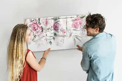 Magnetic marker board watercolor roses print