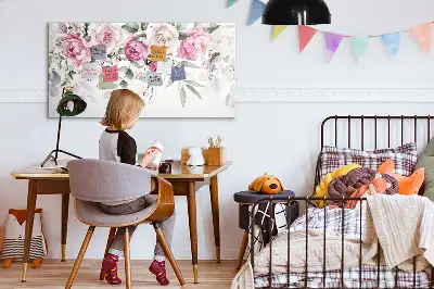 Magnetic marker board watercolor roses print