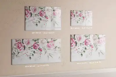 Magnetic marker board watercolor roses print
