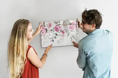 Magnetic marker board watercolor roses print