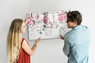 Magnetic marker board watercolor roses print