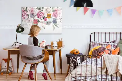 Magnetic marker board watercolor roses print